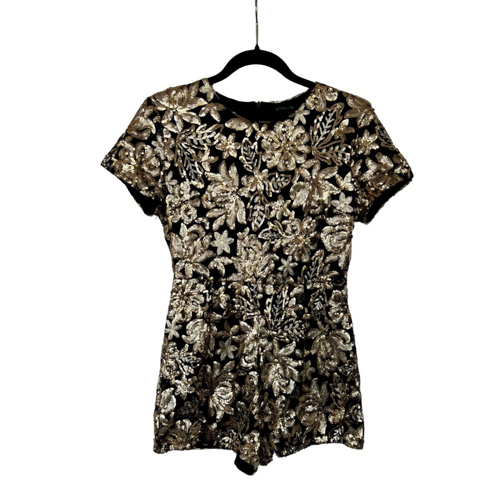 Gold Sequined Romper - Size Medium